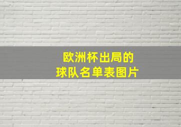 欧洲杯出局的球队名单表图片