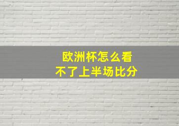 欧洲杯怎么看不了上半场比分