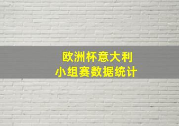 欧洲杯意大利小组赛数据统计