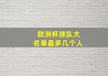 欧洲杯球队大名单最多几个人