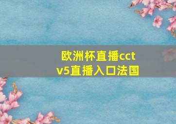 欧洲杯直播cctv5直播入口法国