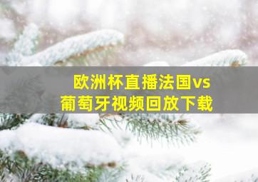 欧洲杯直播法国vs葡萄牙视频回放下载