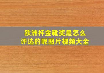 欧洲杯金靴奖是怎么评选的呢图片视频大全