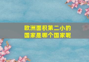 欧洲面积第二小的国家是哪个国家呢