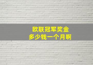 欧联冠军奖金多少钱一个月啊