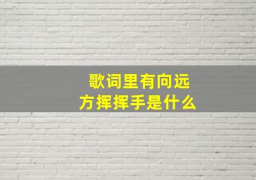 歌词里有向远方挥挥手是什么