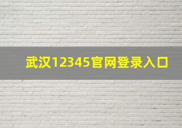 武汉12345官网登录入口