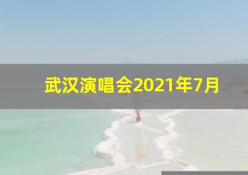 武汉演唱会2021年7月