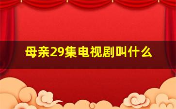 母亲29集电视剧叫什么