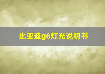 比亚迪g6灯光说明书