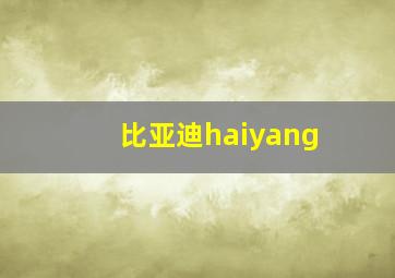 比亚迪haiyang