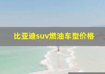 比亚迪suv燃油车型价格