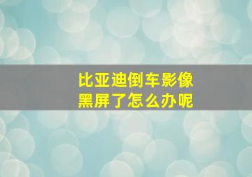 比亚迪倒车影像黑屏了怎么办呢