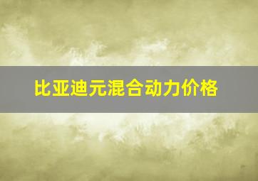 比亚迪元混合动力价格