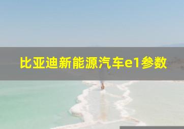 比亚迪新能源汽车e1参数