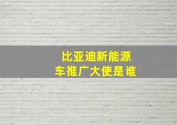 比亚迪新能源车推广大使是谁