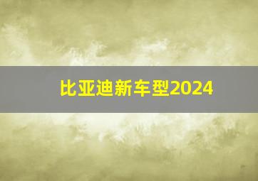 比亚迪新车型2024