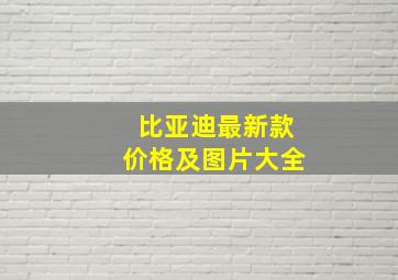 比亚迪最新款价格及图片大全