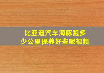 比亚迪汽车海豚跑多少公里保养好些呢视频