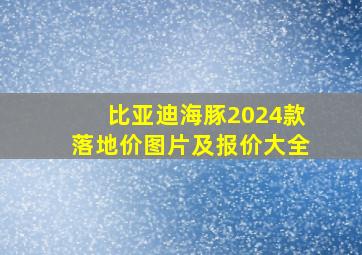 比亚迪海豚2024款落地价图片及报价大全