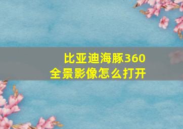 比亚迪海豚360全景影像怎么打开