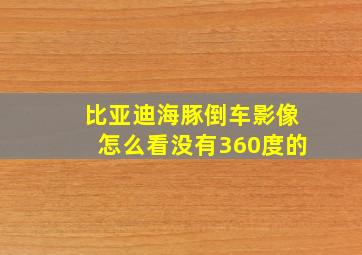 比亚迪海豚倒车影像怎么看没有360度的