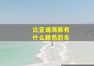 比亚迪海豚有什么颜色的车