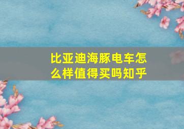 比亚迪海豚电车怎么样值得买吗知乎