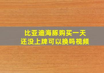 比亚迪海豚购买一天还没上牌可以换吗视频