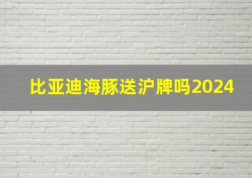 比亚迪海豚送沪牌吗2024