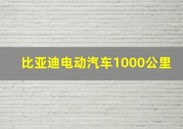 比亚迪电动汽车1000公里