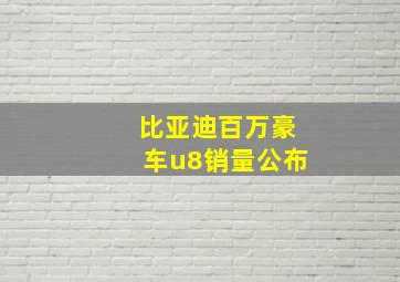 比亚迪百万豪车u8销量公布