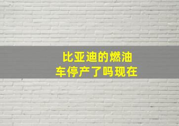 比亚迪的燃油车停产了吗现在