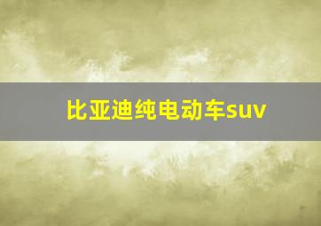 比亚迪纯电动车suv