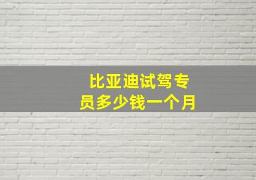 比亚迪试驾专员多少钱一个月