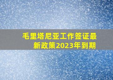 毛里塔尼亚工作签证最新政策2023年到期