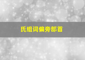 氏组词偏旁部首