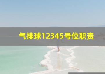 气排球12345号位职责