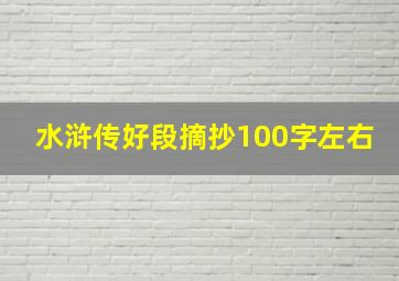 水浒传好段摘抄100字左右