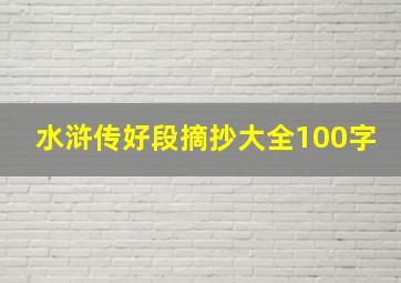 水浒传好段摘抄大全100字