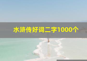 水浒传好词二字1000个