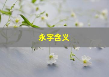 永字含义