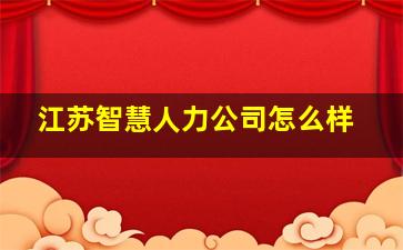 江苏智慧人力公司怎么样