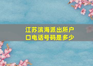 江苏滨海派出所户口电话号码是多少