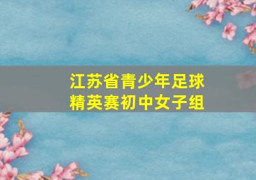 江苏省青少年足球精英赛初中女子组