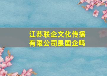 江苏联企文化传播有限公司是国企吗