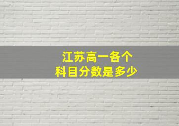 江苏高一各个科目分数是多少