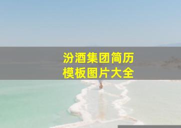 汾酒集团简历模板图片大全