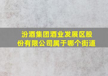 汾酒集团酒业发展区股份有限公司属于哪个街道