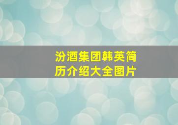 汾酒集团韩英简历介绍大全图片